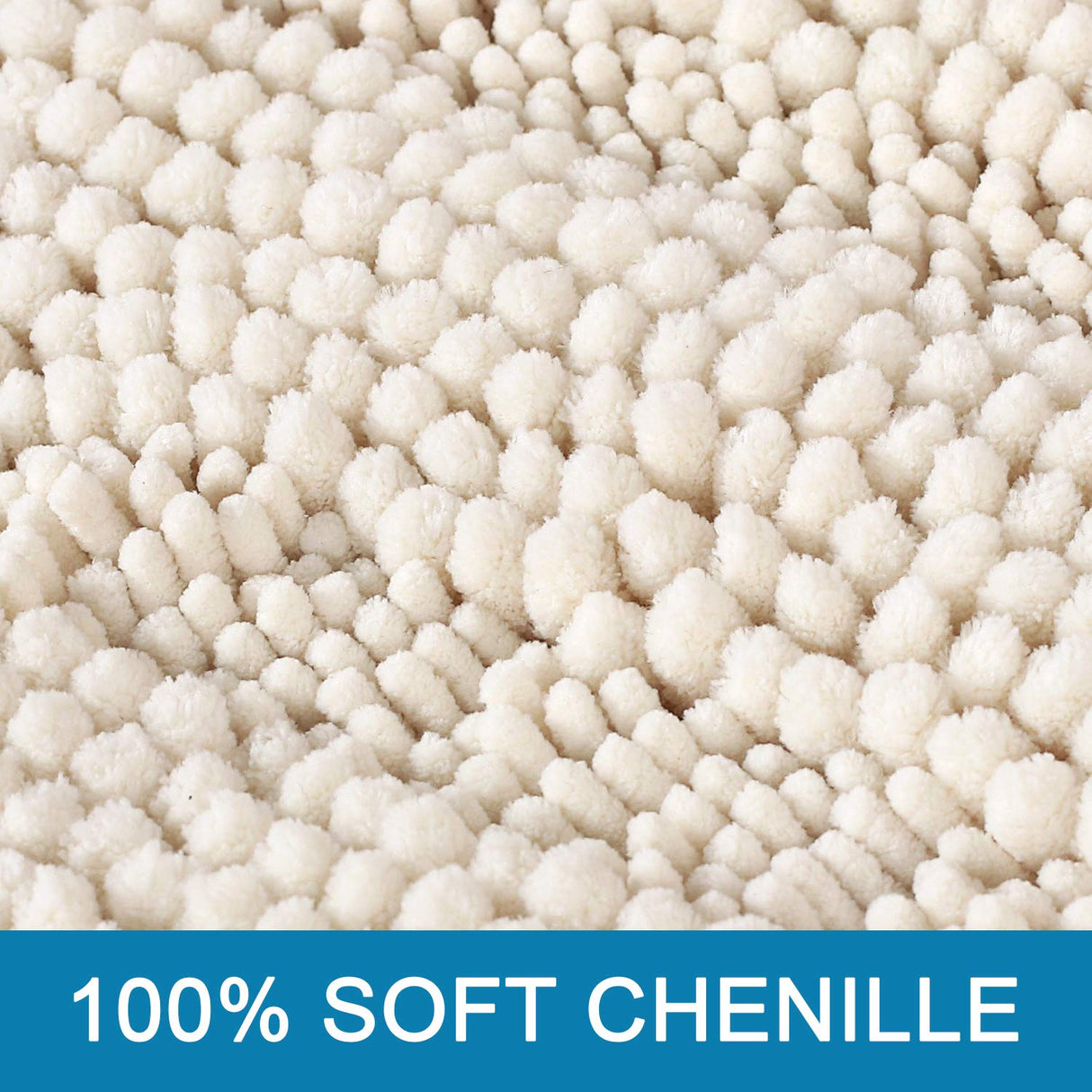 PrimeBeau Luxury Chenille Striped Bath Mats Set | Ultra Thick & Absorbent Non Slip Rugs 47“ x 17"