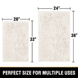 PrimeBeau Luxury Chenille U Shaped Bathroom Rug Sets -Absorbent,Washable,Dry Fast Area Carpet Mats 2 Pieces
