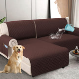 PrimeBeau 100% Waterproof Sectional Couch Covers 2-Piece Couch Cover L Shape Sofa Covers Washable for Dogs Non Slip (Loveseat）