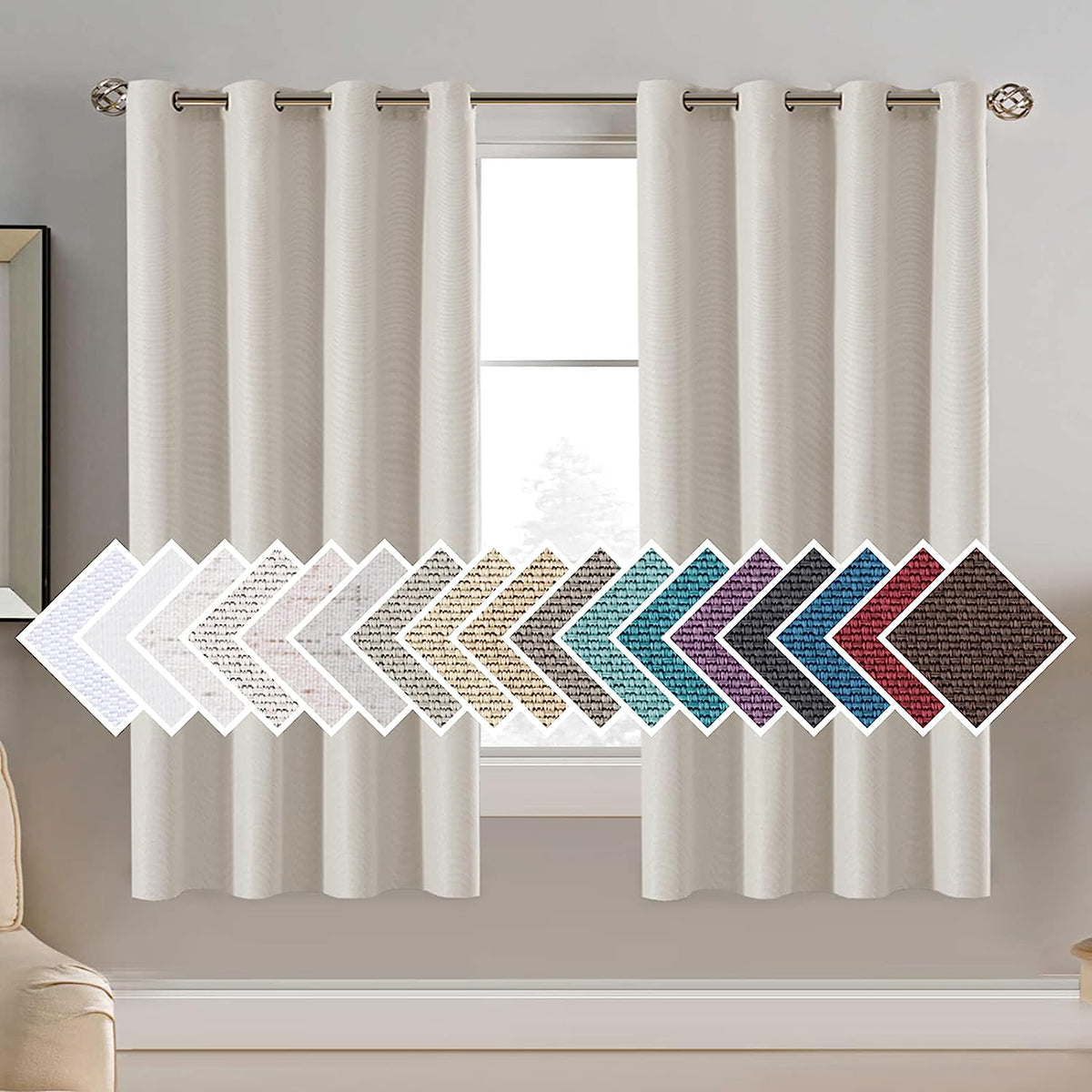 H.Versailtex 1 Panel Linen Blackout Thermal Insulated Grommet Curtain