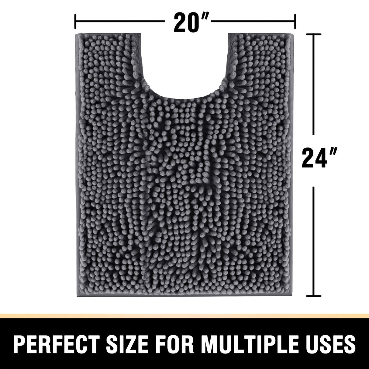 PrimeBeau Luxury Chenille U Shaped Bathroom Rug -Absorbent,Washable,Dry Fast Area Carpet Mats 1 Piece