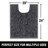 PrimeBeau Luxury Chenille U Shaped Bathroom Rug -Absorbent,Washable,Dry Fast Area Carpet Mats 1 Piece