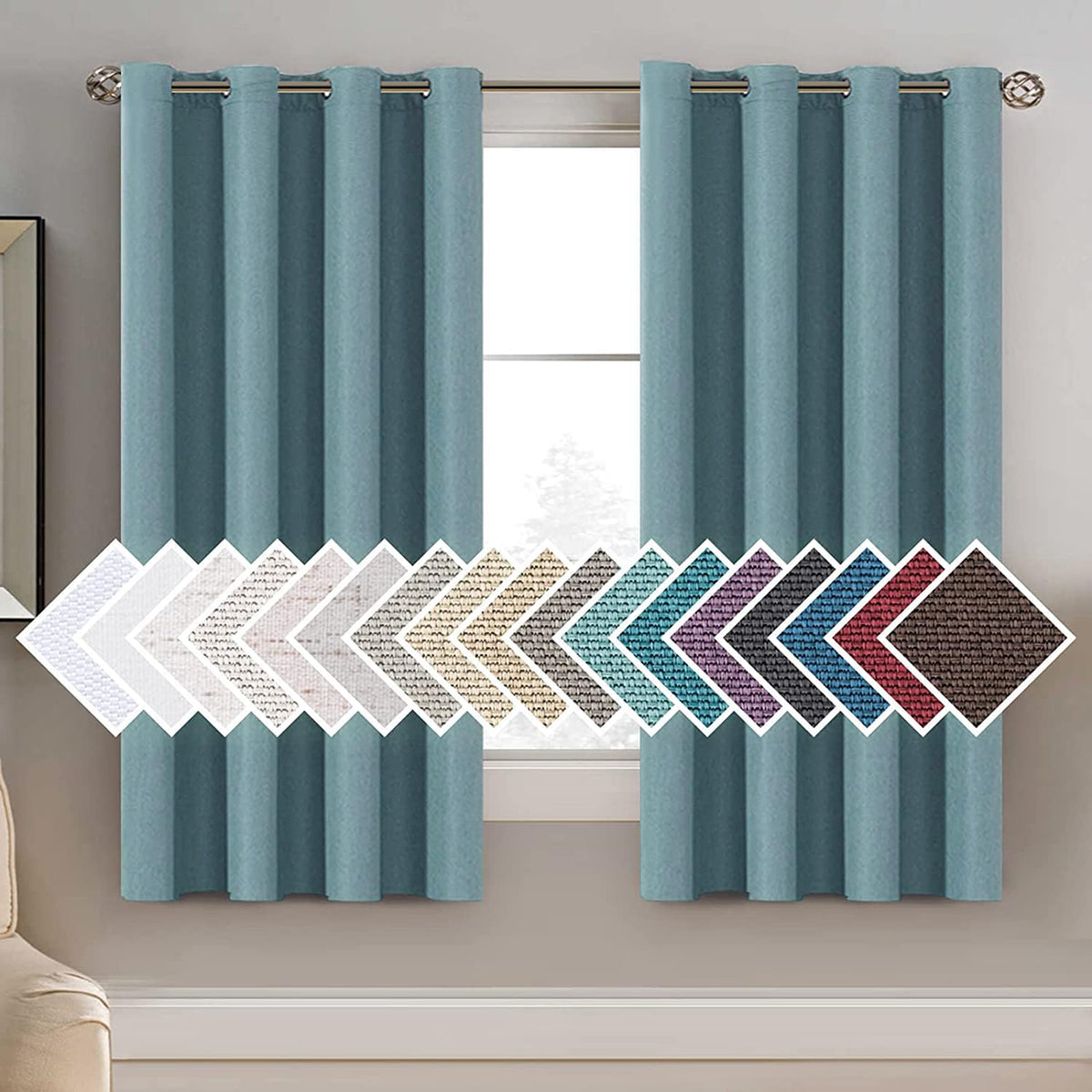 H.Versailtex 1 Panel Linen Blackout Thermal Insulated Grommet Curtain