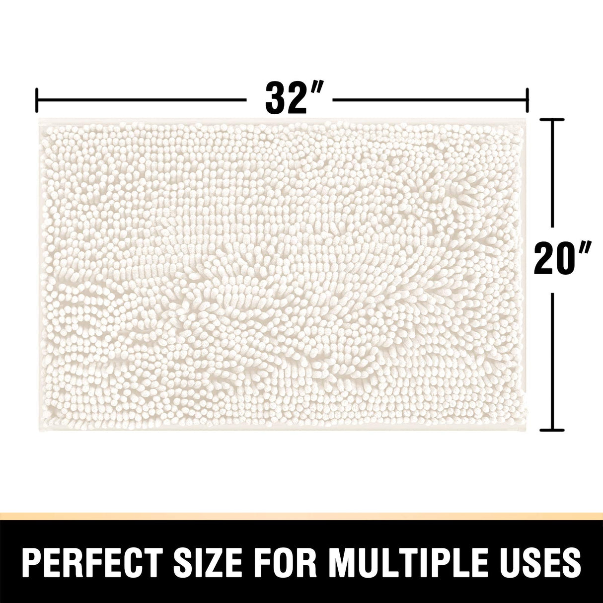 PrimeBeau Luxury Chenille U Shaped Bathroom Rug -Absorbent,Washable,Dry Fast Area Carpet Mats 1 Piece