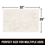 PrimeBeau Luxury Chenille U Shaped Bathroom Rug -Absorbent,Washable,Dry Fast Area Carpet Mats 1 Piece
