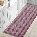 H.Versailtex 1 Piece Extra Thick Chenille Striped Pattern Shaggy Bath Rugs