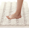 PrimeBeau Luxury Chenille Striped Bath Mats Set | Ultra Thick & Absorbent Non Slip Rugs 20“ x 32"