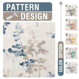 PrimeBeau Linen Sheer Rod Pocket Curtains Vintage Floral Printing, 2 Panels