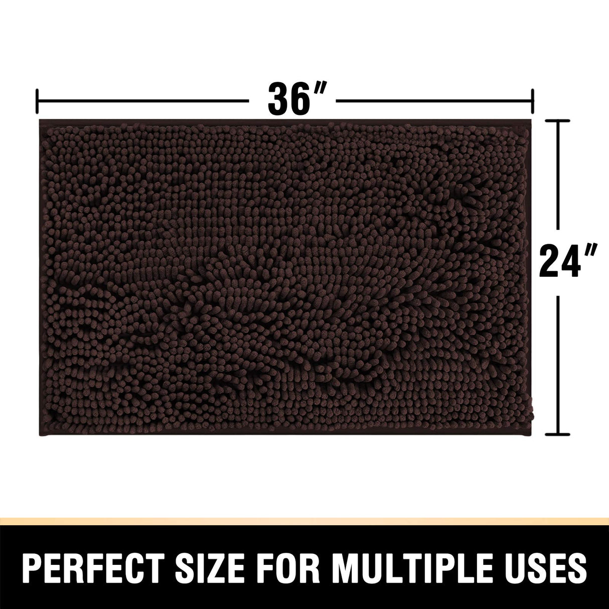 PrimeBeau Luxury Chenille U Shaped Bathroom Rug -Absorbent,Washable,Dry Fast Area Carpet Mats 1 Piece