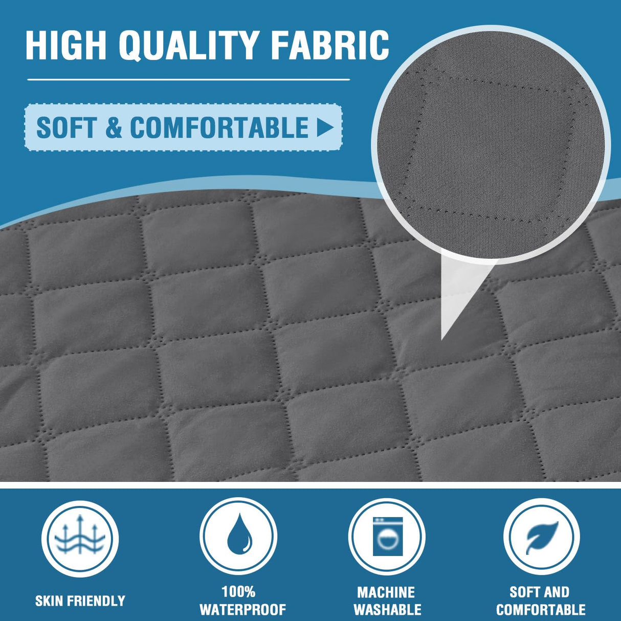 PrimeBeau 100% Waterproof Sectional Couch Covers 2-Piece Couch Cover L Shape Sofa Covers Washable for Dogs Non Slip (Loveseat）