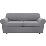 PrimeBeau Thicker Jacquard Fabric 3 Pieces Loveseat & Oversize Loveseat Covers for 2 Cushion Sofa Couch Slipcovers (Base Cover Plus 2 Seat Cushion Covers)