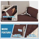 PrimeBeau 2 Piece L Shaped Couch Covers for Sectional Loveseat Couch Cover with Chaise Lounge 100% Waterproof Furniture Covers for Pets
