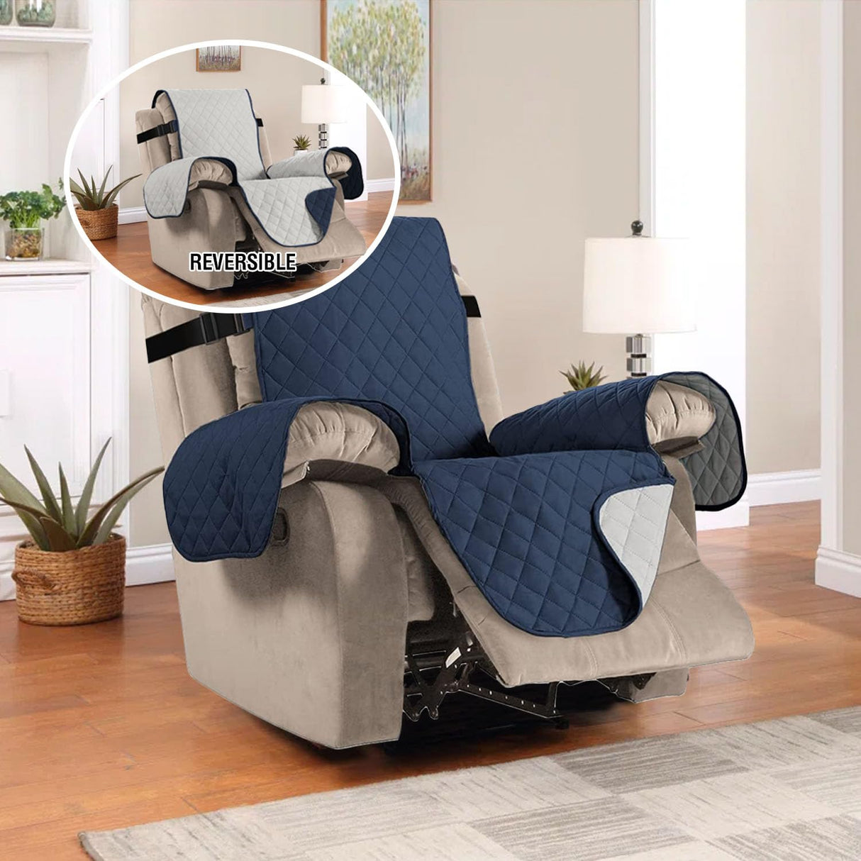 PrimeBeau Reversible Quilted Recliner Covers