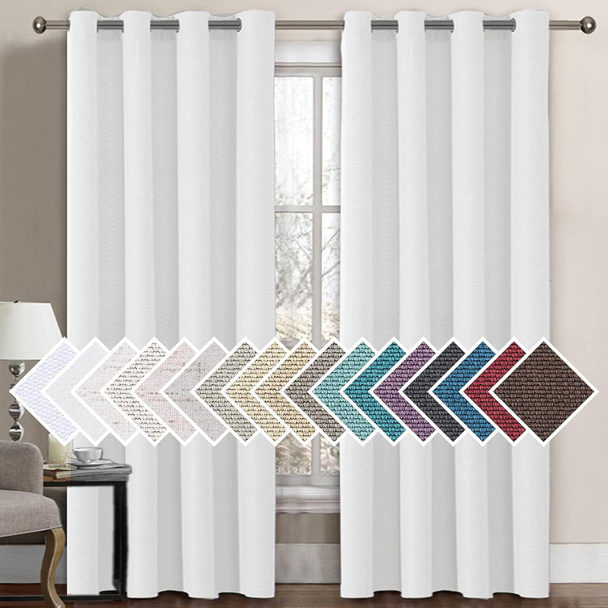 H.Versailtex 1 Panel Linen Blackout Thermal Insulated Grommet Curtain