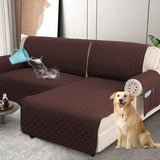 PrimeBeau 100% Waterproof Sectional Couch Covers 2-Piece Couch Cover L Shape Sofa Covers Washable for Dogs Non Slip (Loveseat）