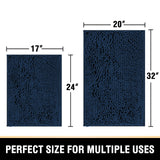 PrimeBeau Luxury Chenille U Shaped Bathroom Rug Sets -Absorbent,Washable,Dry Fast Area Carpet Mats 2 Pieces