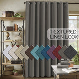 PrimeBeau Faux Linen Room Darkening/Room Dividing Curtain Draper Extra Wide & Long