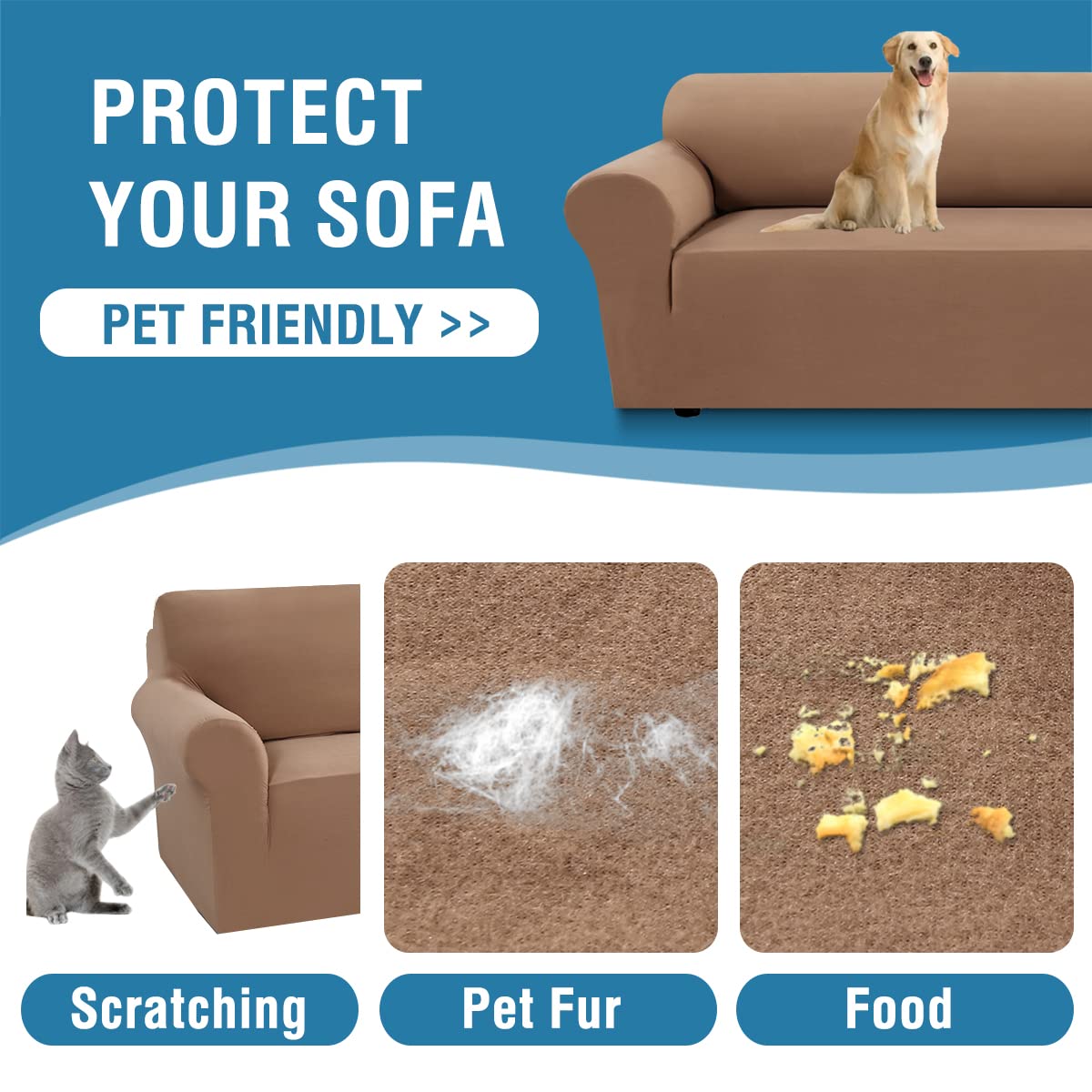 PrimeBeau 2023 Version Loveseat Cover 1-Piece Stretch Couch Covers for 2 Cushion Couch Sofa Cover Spandex Non Slip Soft Form Fit Furniture Protector with Elastic Bottom