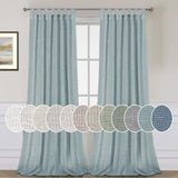 PrimeBeau Natural Linen Mix Tab Top Sheer Curtains (Set of 2) 52 Series