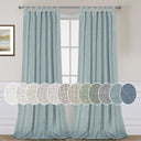 Natural Linen Tab Top Curtains Semi Sheer Curtains