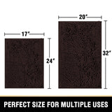 PrimeBeau Luxury Chenille U Shaped Bathroom Rug Sets -Absorbent,Washable,Dry Fast Area Carpet Mats 2 Pieces