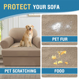 PrimeBeau 2 Pieces T Cushion Sofa Slipcovers Couch Cover for 1 Cushion Couch Non Slip Super Stretch Soft Washable Furniture Protector with 1 Individual T Cushion Cover