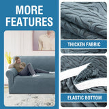 PrimeBeau Leopard Pattern Jacquard Couch Covers for 3 Cushion Couch