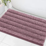 H.Versailtex 1 Piece Extra Thick Chenille Striped Pattern Shaggy Bath Rugs