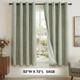 H.Versailtex Premium 100% Blackout Curtains Thermal Insulated White Liner Grommet Top Sold by 2 Panel