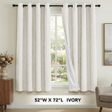 H.Versailtex Premium 100% Blackout Curtains Thermal Insulated White Liner Grommet Top Sold by 2 Panel