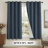 H.Versailtex Premium 100% Blackout Curtains Thermal Insulated White Liner Grommet Top Sold by 2 Panel