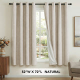 H.Versailtex Premium 100% Blackout Curtains Thermal Insulated White Liner Grommet Top Sold by 2 Panel