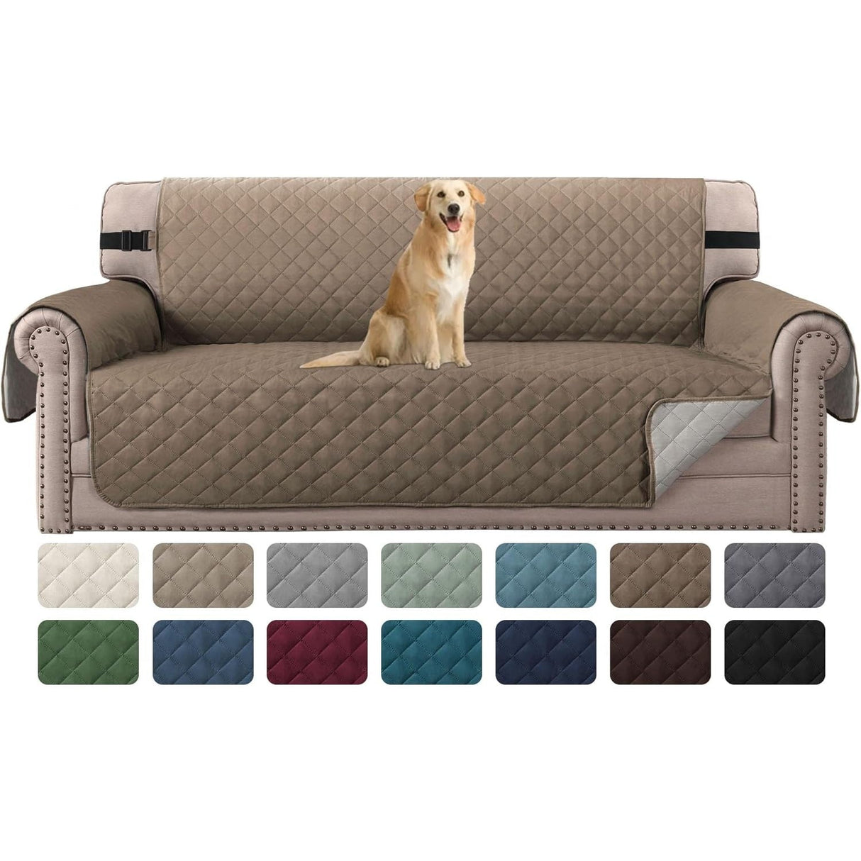 H.Versailtex Reversible Sofa Covers Water Repellent Chair Slipcover for Dogs Pets Furniture Protector