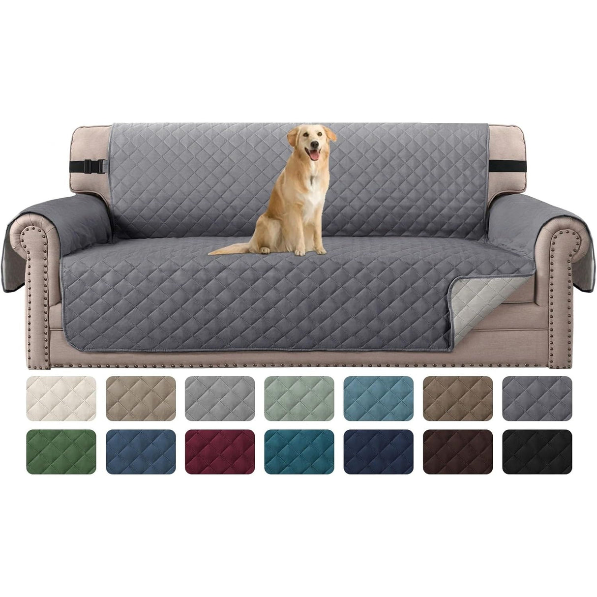 H.Versailtex Reversible Sofa Covers Water Repellent Chair Slipcover for Dogs Pets Furniture Protector