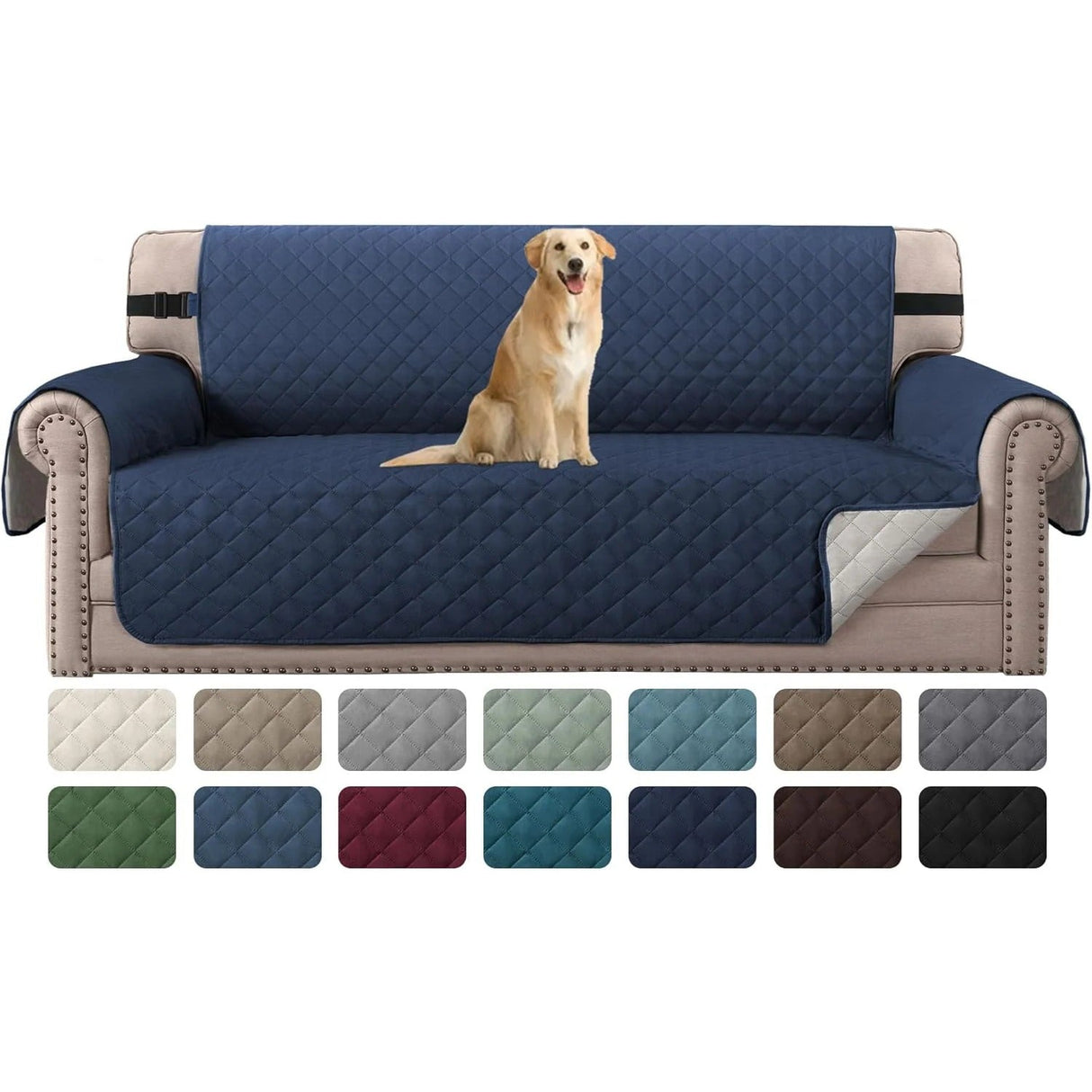 H.Versailtex Reversible Sofa Covers Water Repellent Chair Slipcover for Dogs Pets Furniture Protector