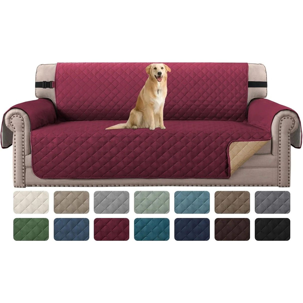 H.Versailtex Reversible Sofa Covers Water Repellent Chair Slipcover for Dogs Pets Furniture Protector