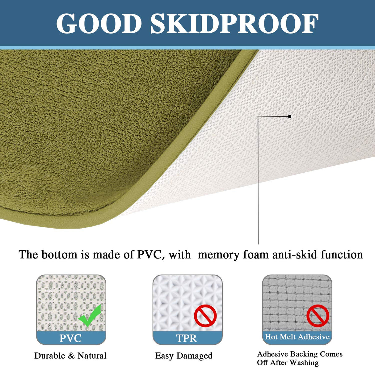 PrimeBeau Luxurious Memory Foam Bath Mat, Flannel Velvety Bath Mat Luxury Extra Soft and Absorbent Non Slip Rugs(Set of 2)