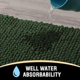 PrimeBeau 3-Piece Aqua Foam Bathroom Rugs Set | Non-Slip, Extra Absorbent Bath Mats for Tub & Shower | Soft Chenille, Vibrant Decor & Easy Care | 17''x24''+20''x32''+20''x24'' U-Shaped