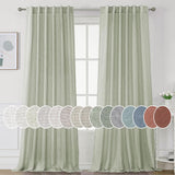 H.Versailtex Natural Linen Tab Loop Pocket Semi Sheer Light Filtering Curtains
