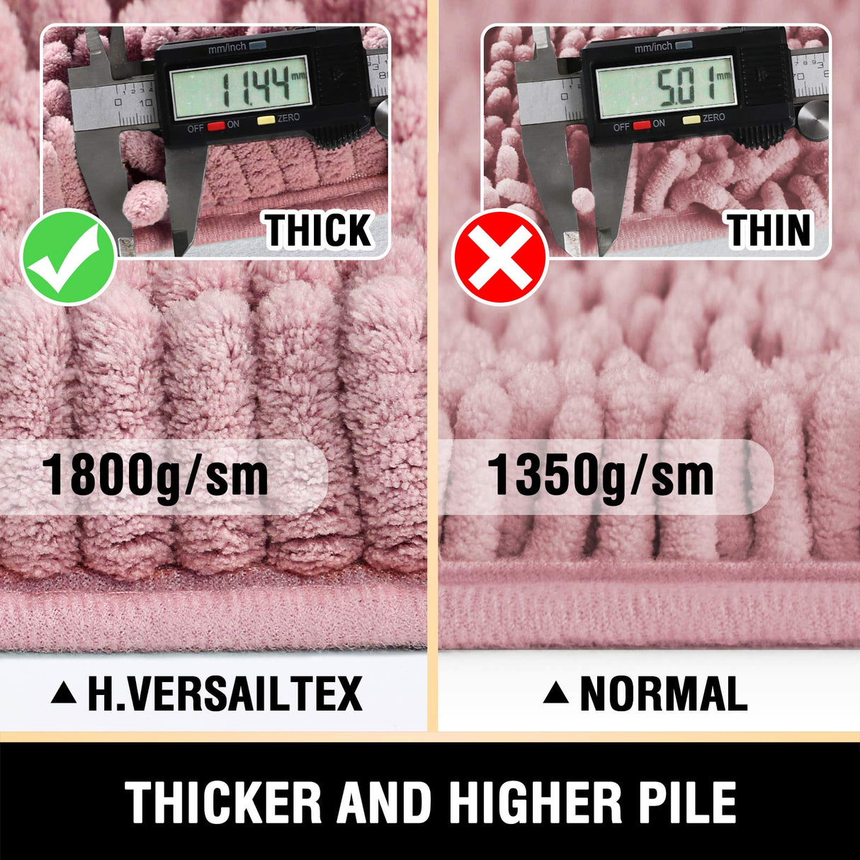 PrimeBeau Luxury Chenille U Shaped Bathroom Rug Sets -Absorbent,Washable,Dry Fast Area Carpet Mats 2 Pieces