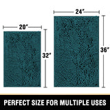 PrimeBeau Luxury Chenille U Shaped Bathroom Rug Sets -Absorbent,Washable,Dry Fast Area Carpet Mats 2 Pieces
