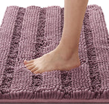 H.Versailtex 1 Piece Extra Thick Chenille Striped Pattern Shaggy Bath Rugs