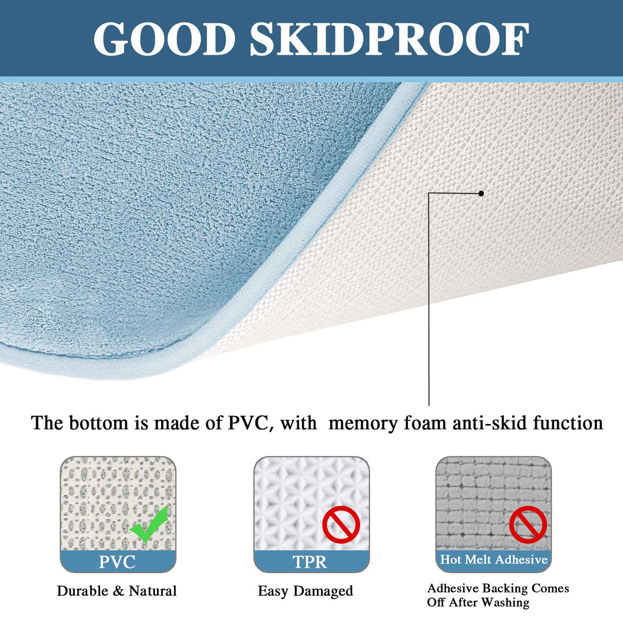 PrimeBeau Luxurious Memory Foam Bath Mat, Flannel Velvety Bath Mat Luxury Extra Soft and Absorbent Non Slip Rugs(Set of 2)