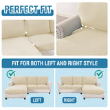 PrimeBeau 2024 New Sectional Couch Covers 6 Pieces Stretch Sofa Cover for Sectional Sofa Set Separate L Shaped Couch Cover for Both Left/Right Couch (Seat and Back: 1 Chaise for Loveseat)