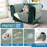 PrimeBeau 100% Waterproof Oversized Armchair Couch Covers Traditional Chesterfield Sofa Covers with Extra Long Armrest Cover Waterproof and Washable Thick Couch Cover for Dogs (1 Piece)