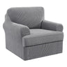 PrimeBeau 2 Pieces Chair Covers for Armchair &Oversize Armchair  Covers for Living Room Furniture Cover Suit for T Cushion/Box Cushion, Spandex Jacquard Fabric Small Checks