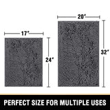 PrimeBeau Luxury Chenille U Shaped Bathroom Rug Sets -Absorbent,Washable,Dry Fast Area Carpet Mats 2 Pieces