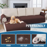 PrimeBeau 2 Piece L Shaped Couch Covers for Sectional Sofa Couch Cover with Chaise Lounge 100% Waterproof Furniture Covers for Pets