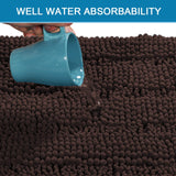 PrimeBeau Luxury Chenille Striped Bath Mats Set | Ultra Thick & Absorbent Non Slip Rugs 47“ x 17"