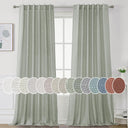 H.Versailtex Natural Linen Tab Loop Pocket Semi Sheer Light Filtering Curtains